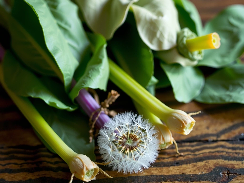 Racines de pissenlit fraîches